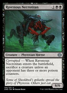 MTG ■黒/英語版■ 《貪欲な屍巨人/Ravenous Necrotitan》★FOIL★ ファイレクシア：完全なる統一 ONE