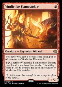 MTG ■赤/英語版■ 《執念深い炎焚き/Vindictive Flamestoker》ファイレクシア：完全なる統一 ONE