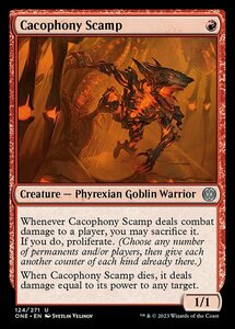 MTG ■赤/英語版■ 《騒音の悪獣/Cacophony Scamp》ファイレクシア：完全なる統一 ONE