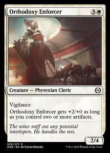 MTG ■白/英語版■ 《正典の執行者/Orthodoxy Enforcer》ファイレクシア：完全なる統一 ONE