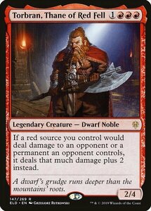 MTG ■赤/英語版■ 《朱地洞の族長、トーブラン/Torbran, Thane of Red Fell》★FOIL★エルドレインの王権 ELD