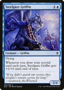 MTG ■青/英語版■ 《鋼睨みのグリフィン/Steelgaze Griffin》★FOIL★エルドレインの王権 ELD