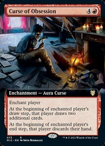 MTG ■赤/英語版■ 《執着の呪い/Curse of Obsession》▲拡張アート▲ イニストラード:真夜中の狩り統率者 MIC