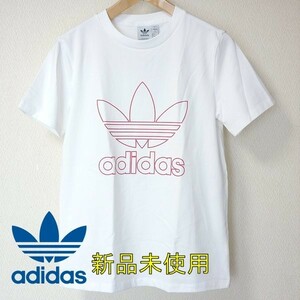 新品未使用◆送料無料●(OT)(XL)アディダスオリジナルス adidasoriginals 白/ホワイト アウトライン トレフォイル 半袖Tシャツ/レディース