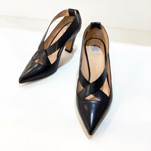 VIKTOR & ROLF ヴィクター&ロルフ ポインテッド トゥ レザー ヒール シューズ 黒 レザー Hs3-50_画像2