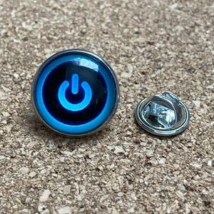  same day shipping! personal computer power supply laperu pin glass kaboshon pin badge blue 2