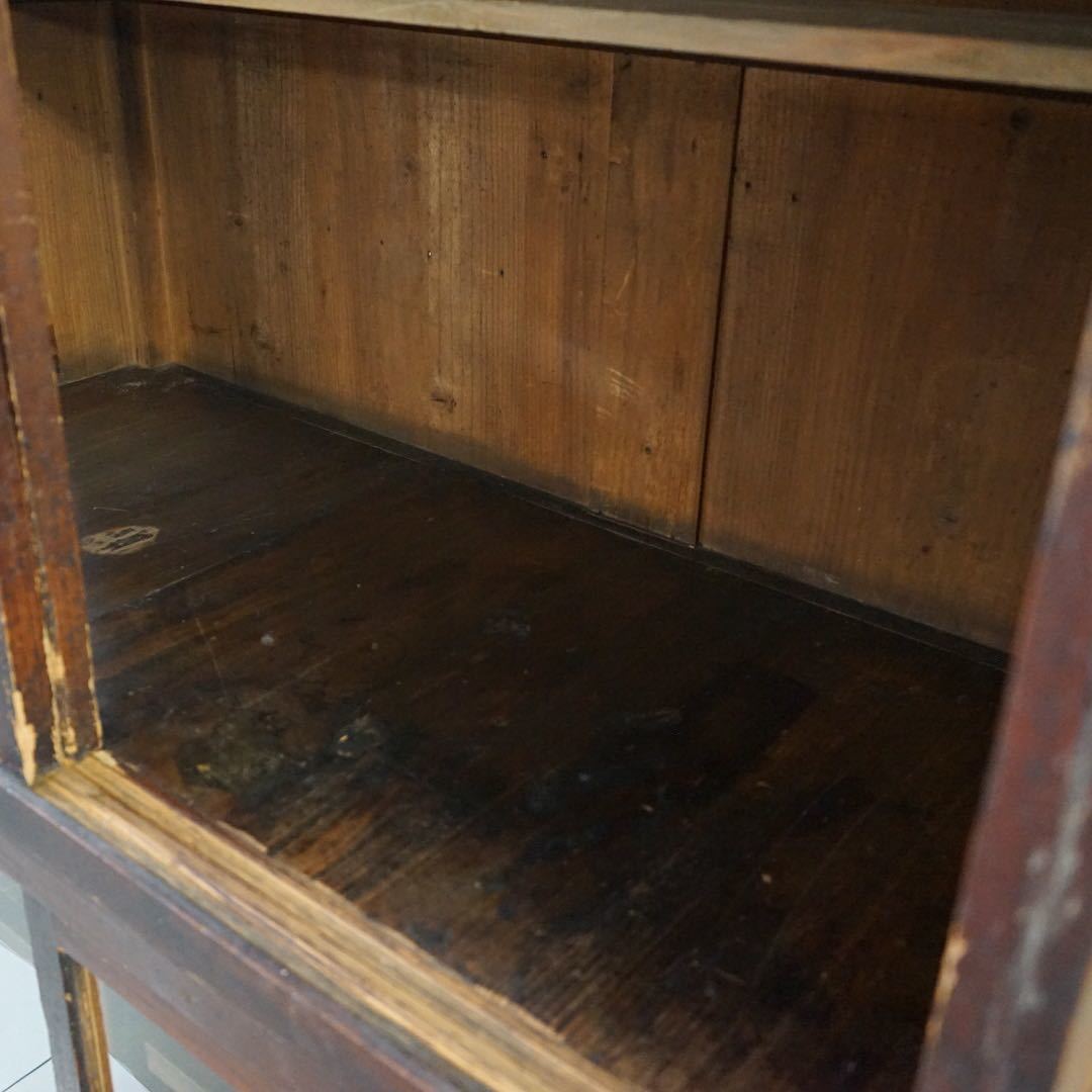 水屋箪笥 骨董 古家具 明治時代 大正時代 食器棚 ガラス戸棚
