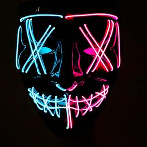 アノニマス 仮面 青ピンク 光る LED マスク【現物撮影】