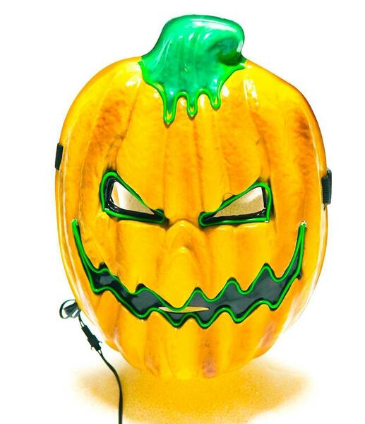 かぼちゃ　マスク　リアル　LED　光る　お面　ジャックオーランタン【現物撮影】