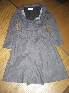 136-67♀：PRIDE INTERNATIONAL　 プライドインターナショナル　デザインコート　size.F　色.黒　㈱キング　ロック　パンク
