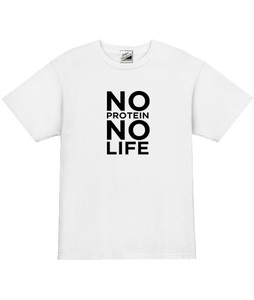 【SALEパロディ白S】5ozNOプロテインNOLIFETシャツ面白いおもしろうけるネタプレゼント送料無料・新品1500円