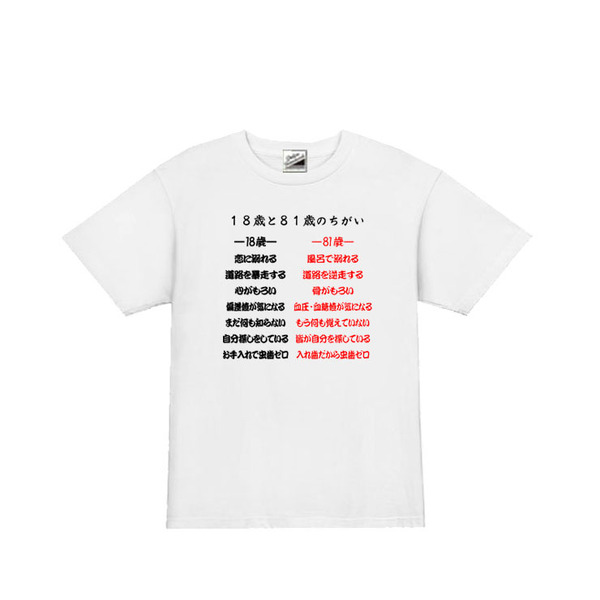 【パロディ白S】5oz18と81の違いTシャツ面白いおもしろうけるネタプレゼント送料無料・新品