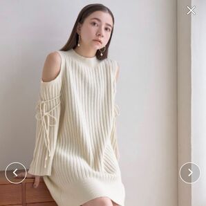 snidel 【WEB限定】オープンショルダーニットワンピース