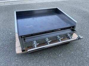 * secondhand goods teppanyaki vessel griddle desk roasting pcs TYS600A city gas 2022 year made width 600x450 iron plate thickness 12mm. wistaria metal industry operation without any problem *