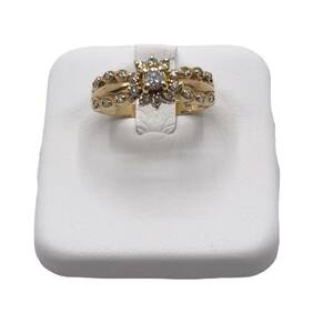 Золотое бриллиантовое кольцо K18 D0.30CT 3.0G Около 11 кольцевых женских аксессуаров [Используется]