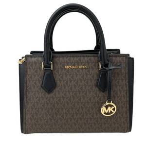 MICHAL KORS マイケルコース ２way ショルダーバッグ ハンドバック レディース PVC×レザー ブラウン×ブラック シグネチャー モノグラム