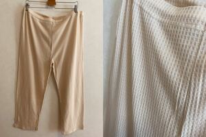 KN772 *5L large size beige leggings waffle 