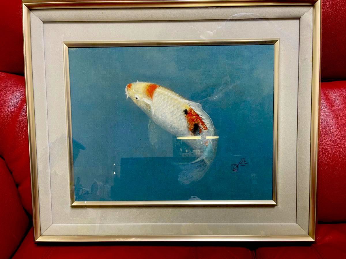 即納】 油絵 人気画家鈴木 浜名湖鳥居夕日入り3号相場価格36激安早い者