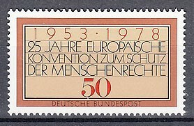 西ドイツ 1978年未使用NH 人権保護#979