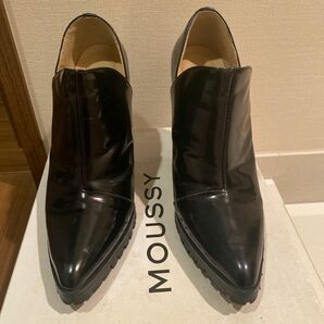 MOUSSY シューズ　ブーツ　ハイヒール　牛革　黒