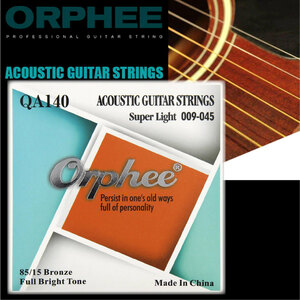 アコースティックギター用 コーティング弦 6本セット Orphee QA140 スーパーライトゲージ アコギ エレアコ 張り替え 新品 送料無料
