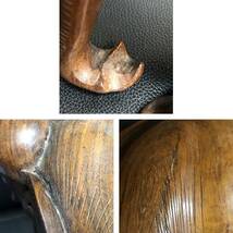 《雑貨》 置物「木製のゾウ」 高さ：約21.4cm 重量：約1.77㎏ 一部欠損個所あり 象 彫刻 インテリア・小物_画像8