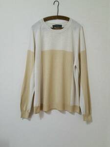  sexy .! Italy made Salvatore Ferragamo wonderful color taste. bai color switch linen knitted flax sweater size L