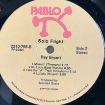 Ray Bryant / Solo Flight LP Pablo Records_画像5