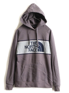 US企画 ■ ノースフェイス プリント スウェット フード パーカー ( レディース S ) The North Face アウトドア トレーナー プルオーバー 灰