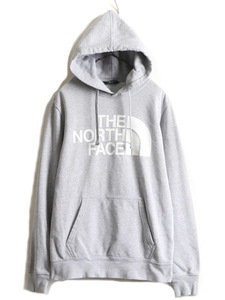 ■ ノースフェイス プリント スウェット フード パーカー メンズ M / The North Face アウトドア スエット プルオーバー 裏起毛 グレー 灰