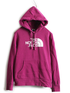 ■ ノースフェイス プリント スウェット フード パーカー ( レディース M ) The North Face トレーナー プルオーバー 裏起毛 スエット 紫