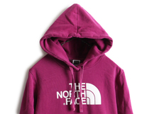 ■ ノースフェイス プリント スウェット フード パーカー ( レディース M ) The North Face トレーナー プルオーバー 裏起毛 スエット 紫_画像2