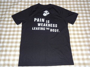  the US armed forces discharge goods MARINE PAIN IS WEAKNESS LEAVING THE BODY U.S. Marine Corps speed dry T-shirt black size XL