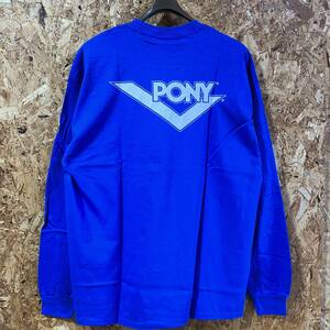 PONY ポニー 長袖 Tシャツ XL ブルー ロンT