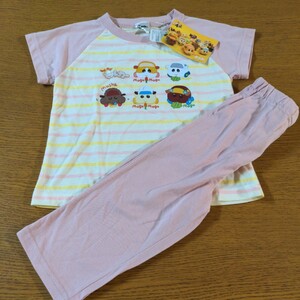 * new goods *moru car * short sleeves * pants * pyjamas *100cm* border pattern * pink color * for girl *No.371