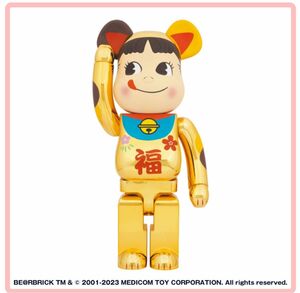 BE@RBRICK 招き猫 ペコちゃん 福 金メッキ 1000%