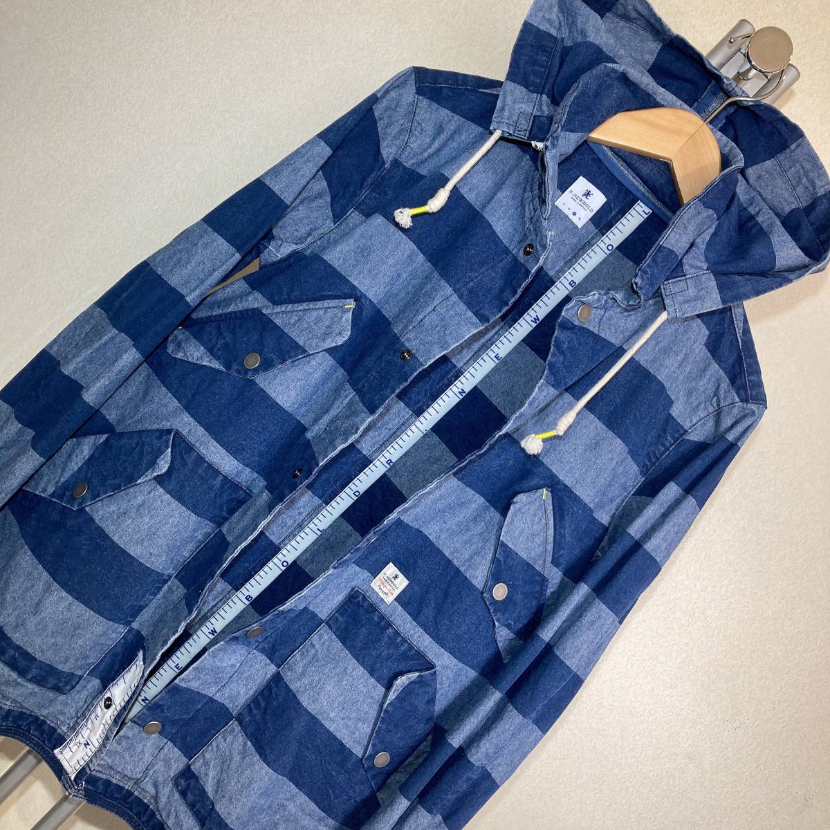 W291#R.NEWBOLD* индиго распределение цвета окантовка * парка жакет #L