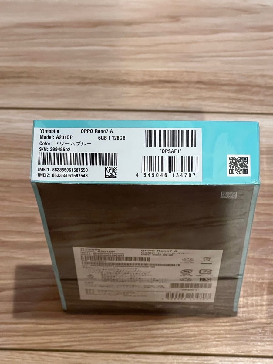 予約販売】本 SIMフリー Ymobile版 Reno OPPO A Reno7 OPPO A 128GB