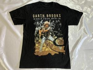 【送料無料 値下げ交渉歓迎】ガースブルックス GarthBrooks 半袖Tシャツ ワールドツアー記念 ビッグロゴ 古着 カントリー USA アメリカ 黒