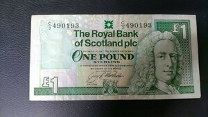 スコットランド 1ポンド紙幣 スコットランド王立銀行 The Royal Bank of Scotland plc 旧紙幣 b