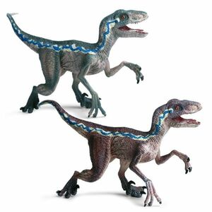 ヴェロキラプトル リアル 恐竜 フィギュア 模型 置物プレゼント 子供 おもちゃ 贈り物 ブルー レッドの 2点セット