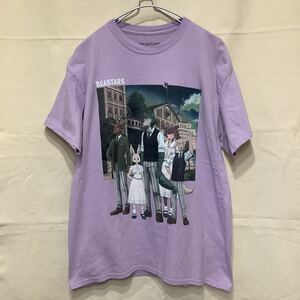 176.古着ビースターズプリントTシャツアニメTシャツアメカジUSAアメコミサイズLパープルビンテージUS古着