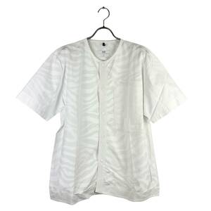 OAMC(オーエーエムシー) collarless zebra pattern s/s shirts (white)