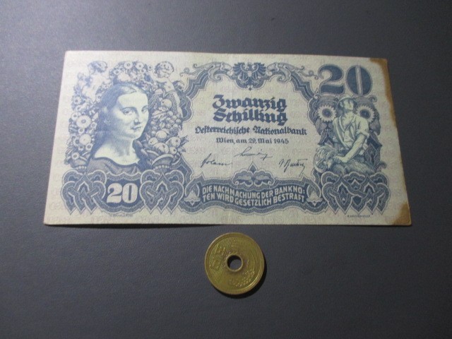 激安超安値 オーストリア紙幣 フランツ・ヨーゼフ・ハイドン 20シリング 1950年発行 旧貨幣/金貨/銀貨/記念硬貨