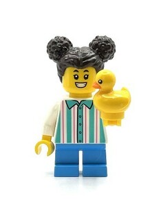 即決　新品　未使用　レゴ LEGO ミニフィグ　ミニフィギュア　シティ　アヒルと女の子　子ども　お団子ヘア