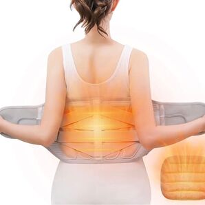 腰用ベルト 腰サポーター『温熱パット+ 腰ベルト 』腰コルセット 強力 Mザイズ