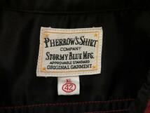 Pherrow's フェローズ ネルシャツ チェック 42 XL 赤黒_画像3