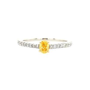 FANCY INTENSE ORANGE YELLOW オーバルシェイプリング/0.234ct/CGL/JRT0019