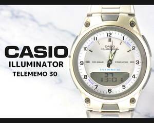 【稼働品】 CASIO ILLUMINATOR TELEMEMO 30 AW-80 カシオ イルミネーター テレメモ30 メンズ 腕時計 電波時計 デジアナ アナデジ