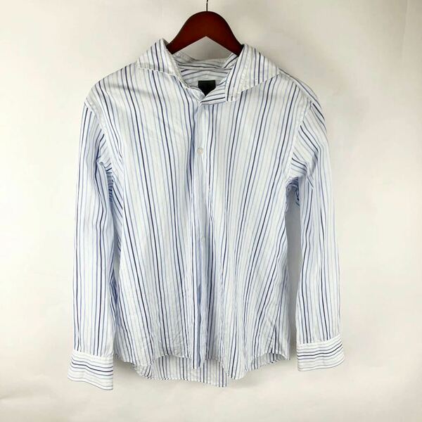 calvin klein カルバンクライン 長袖シャツ メンズ XLサイズ 長袖 ストライプ ワイシャツ ボタン トップス シンプル ブルー ドレスシャツ